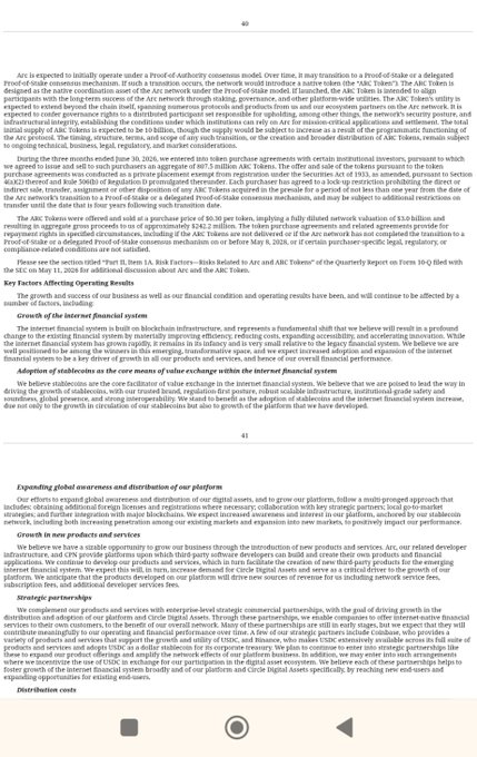 Page 41 of a corporate 10-K filing detailing business operations, key factors affecting operating results, internet financial system growth, expansion strategies, product and services information, and distribution costs.