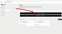 This image shows the PayBox "Agents" page with a red arrow pointing to the "Connect with Claude" button, illustrating the first step in the provided guide.