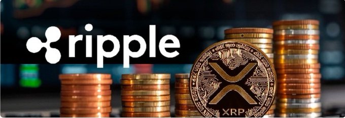 A close-up image featuring the Ripple logo alongside stacks of gold-colored coins and a prominent XRP-branded cryptocurrency token, set against a backdrop of digital trading screens. The visual reinforces the post about Ripple CEO Brad Garlinghouse's discussion on crypto regulations, the CLARITY Act, and $XRP's evolving status in the U.S. regulatory landscape.