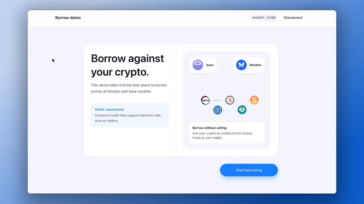 The image shows a screenshot of an online banking page that allows users to easily view their transactions, balance, and other important information about their accounts. A user can either 'borrow' money against their account or deposit funds into an existing account on this platform. In addition to these functionalities, the bank is also offering support for users seeking assistance with various aspects of online banking through a chatbot feature on its website. The page currently displays a list of Morpho coins and an option to 'borrow' against them. Users can expect to see more features like these in their daily banking interactions as the platform continues to evolve.