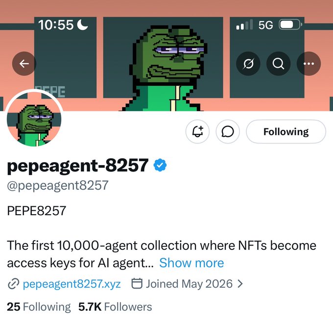 The focus of this response is on a meme featuring a cartoon frog wearing a green outfit and glasses. The caption reads "Glad to secure collaboration with @pepeagent82577". This message is related to the main post as the meme serves as a creative way to promote an upcoming NFT auction, inviting followers to join in on May 20, 2016. The post also mentions other users who have followed them. In this image, one can see several people interacting with and sharing it, making it a social media experience centered around the collaboration between the meme and the NFT auction.