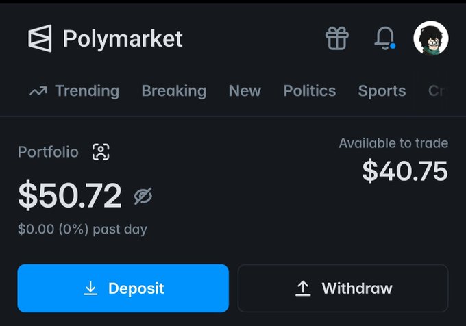 The image shows a screenshot of a Polymarket account page, which displays information about various transactions taking place related to crypto trading during the world cup. The text indicates that there are multiple available transactions for the user to consider, including deposit options or the option to borrow money from a friend. The poster is colorful and visually engaging with its vibrant design.