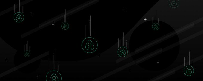 A dark promotional graphic featuring repeating rocket ship icons with trailing lines, symbolizing "Random Drop II" giveaways, with no visible text on the image itself—designed to visually represent the Alaya AI crypto airdrop event awarding 10 USDT to 20 winners between 6/29 and 7/14.