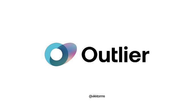 The image displays the "Outlier" logo, featuring a stylized "O" with overlapping blue, purple, and pink gradient rings alongside the company name in bold black text. This visually references the user's post questioning what happened to Outlier, one of the AI training platforms they previously used for job payments.