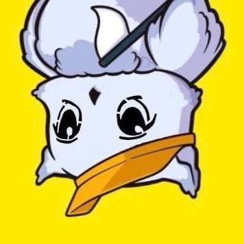 A cute cartoon cloud character with big sad eyes, fluffy white hair, and a black ribbon is set against a bright yellow background, its melancholic expression mirroring the post's self-deprecating humor about joining blastdotfun as an advisor despite having "no fucking idea where this is going."