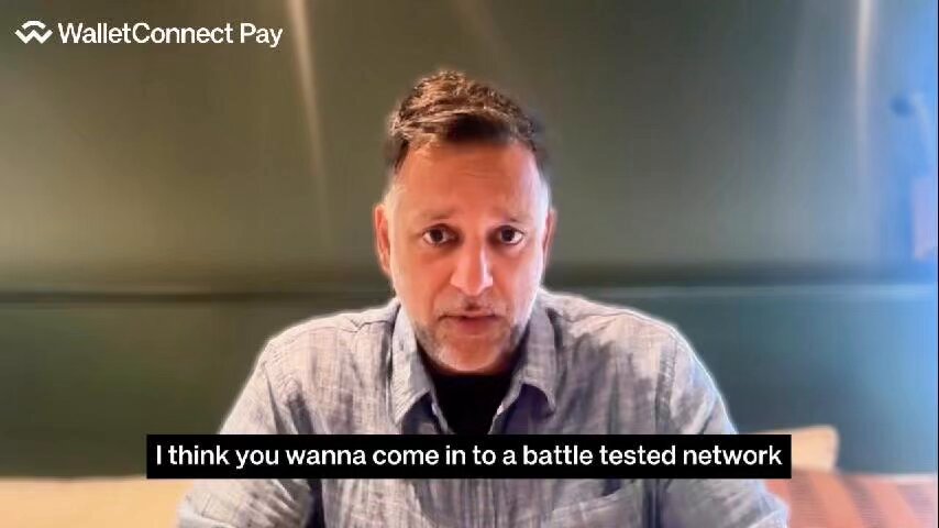 The image features a man sitting at a table with his head tilted back as he looks directly into the camera. The background of the image shows a green wall, which contrasts with the white text that reads "I think you wanna come in to a battle tested network". This suggests that the man is talking about the benefits and advantages of using Bitcoin or other blockchain-based technologies for financial transactions.