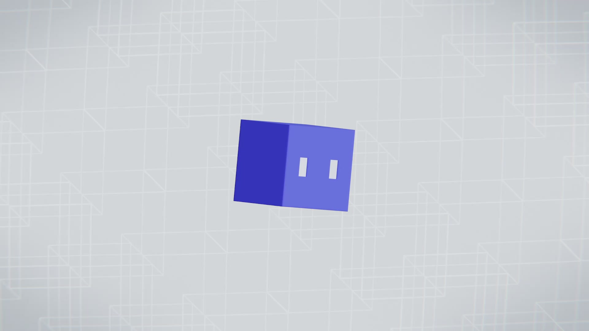 The image features a blue square with two white dots, which appears to be a small object or shape. It is placed against a gray background that has a grid-like pattern of lines running across it. The image also contains text that reads "Meebits Futbol MINT DAY". This suggests that the image might be related to a gaming event or convention where attendees are encouraged to play with the blue square and its two dots, possibly as part of a game or activity called "Meebits Futbol MINT Day."