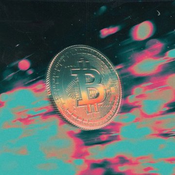 A stylized Bitcoin coin sits against a vibrant teal and pink background, visually representing the cryptocurrency market discussed in the post. The image's bold, retro color treatment mirrors the dynamic flow of ETF inflows and outflows, highlighting Fidelity's FBTC leading Friday's $433M Bitcoin ETF surge while Ether ETFs faced $140M in outflows.