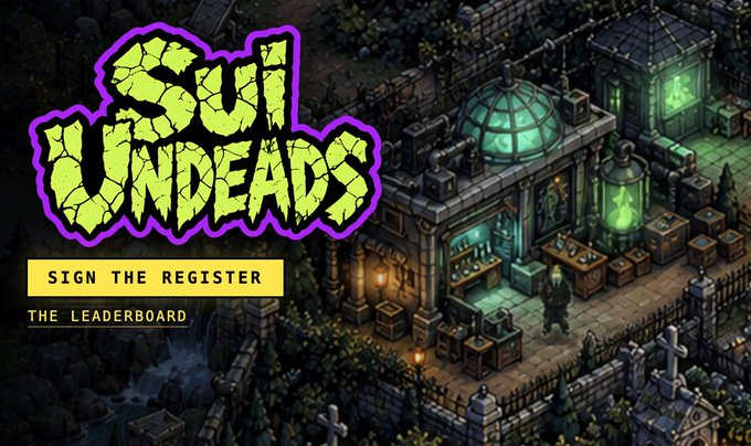 Promotional graphic for 'SOUL UNDEADS' featuring cracked green text over a gothic cemetery building with options to 'SIGN THE REGISTER' and view 'THE LEADERBOARD'.