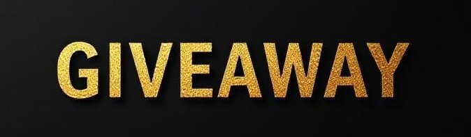 A bold gold glittery "GIVEAWAY" graphic on a black background, visually reinforcing a crypto giveaway announcement offering 50 SOL split among 5 winners.