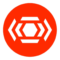 The image shows the Linera logo—a white geometric hexagonal design with bracket-like chevrons on a bright red-orange circular background—representing the a16z-backed Layer 1 blockchain project that recently announced its shutdown due to insufficient funding.
