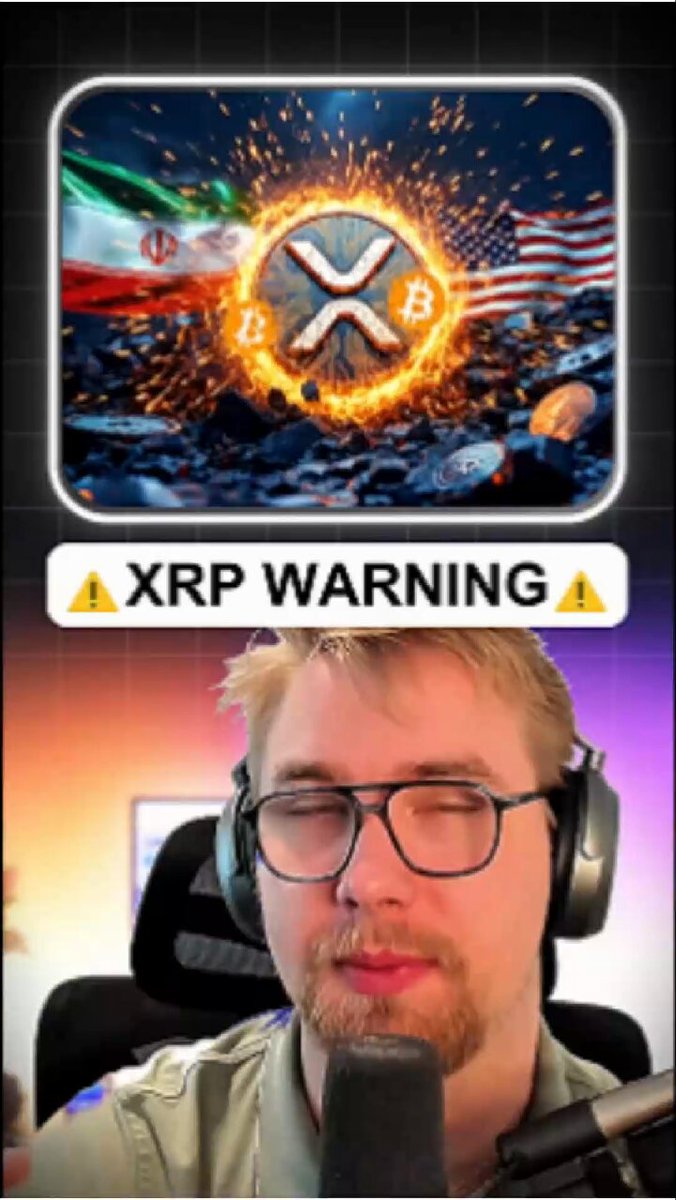 The image features a man wearing glasses, sitting behind a microphone with headphones on his head. He appears to be recording or broadcasting something related to Bitcoin. The caption below the image reads "BREAKING: TRUMP JUST NUKED $$XRP!!! HERE'S WHY!". This suggests that there is an event happening in which the man is discussing or reporting on the recent decision by President Trump to nudge the cryptocurrency market with his $XRP warning.