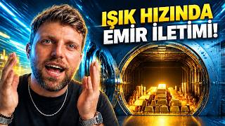 A YouTube thumbnail featuring a man with a beard wearing a black shirt, gesturing with his hands, set against a tunnel background with the Turkish text 'IŞIK HIZINDA EMİR İLETİM!' (Order transmission at the speed of light).
