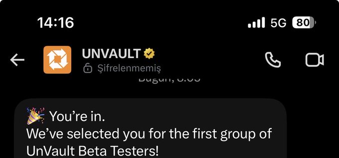A mobile phone notification from the 'UNVAULT' app displays a celebratory message: 'You're in. We've selected you for the first group of UnVault Beta Testers!'