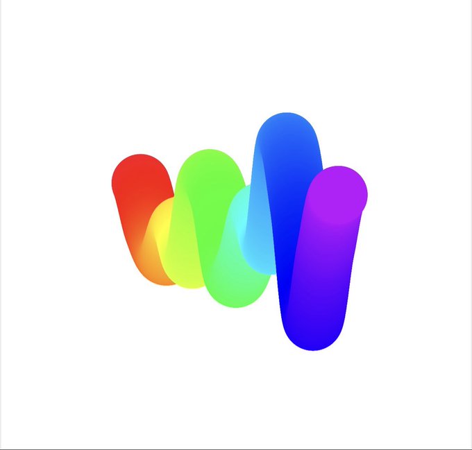 A colorful rainbow-spiral logo (resembling the Walmart spark) displayed against a white background, representing the "Bold rainbows" NFT collection mentioned in the post, which mocks the perception of bullish sentiment despite a high 9k selling price.