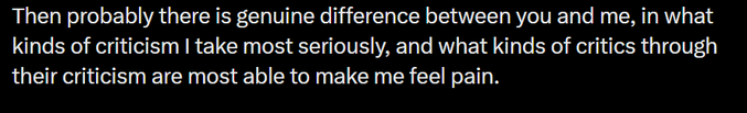 A quote from a person is displayed on a gray background, with black text and a white border.