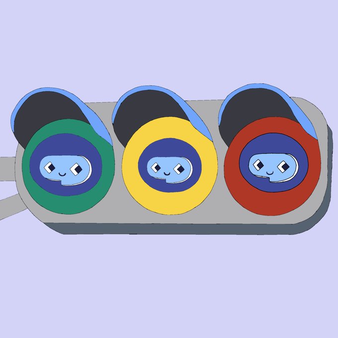 The image features a cartoon traffic light with three faces, each representing a different color (blue, yellow, red). The traffic light is currently off, indicating that there are no vehicles or pedestrians crossing at this moment. The post also mentions that the traffic light is live and that it's now live! This means that the traffic light is active and ready to receive users' commands for when they want to cross the street safely.