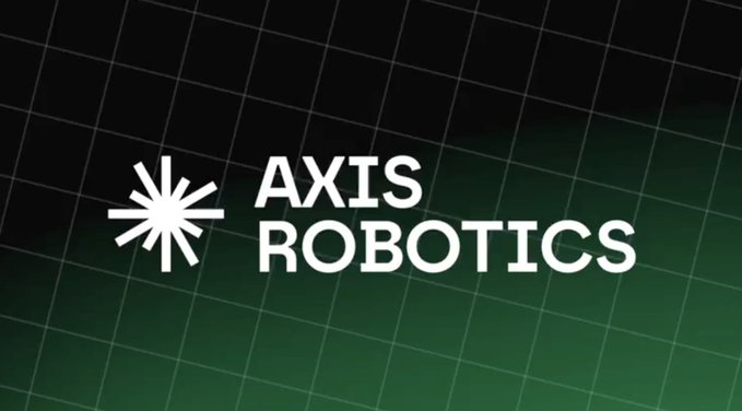 Axis Robotics company logo featuring a white starburst icon next to the text 'AXIS ROBOTICS' on a dark green grid background.
