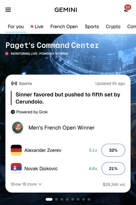 The image features a screenshot of a smartphone app called 'Gemini'. The main focus of the app seems to be predicting the outcome or news related to a specific subject, as indicated by the post title "Meet the Command Center". This is suggested by the fact that someone has left feedback on this particular topic. The post also mentions several countries and their flags, including those from France, Germany, Bulgaria, and Naskia. It's important to note that due to the app's nature, it might provide users with general insights or forecasts about global events rather than specific individual news stories.