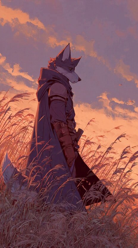 The image features an illustration of a wolf standing in tall grass at sunset with his back turned towards the viewer, giving him a mysterious appearance. The background consists of a sky filled with clouds, adding depth to the scene. The caption "Just pulled a nice reward on @wolfswapdotapp I love being part of the $PACK" suggests that this image is related to a popular online platform where users can share and discuss art or other creative works.