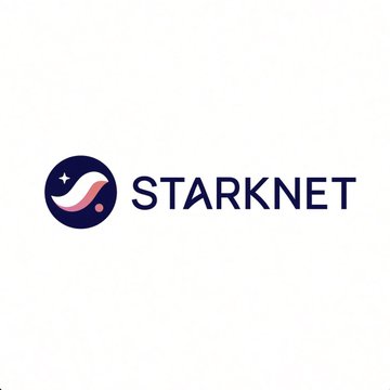 The image displays the Starknet logo, featuring a dark blue circular emblem with a stylized white and pink "S" design and the word "STARKNET" in bold dark blue text. This branding relates to the news that Starknet, currently an Ethereum Layer 2, is exploring becoming an independent Layer 1 blockchain to gain control over its own security upgrades and potentially achieve quantum resistance.