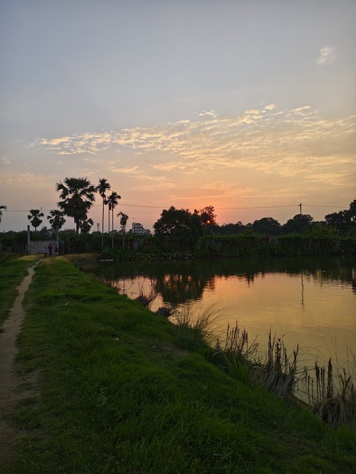 A serene sunset over a tranquil pond, with palm trees silhouetted against the warm sky and a quiet dirt path running alongside the water.

The peaceful twilight scene mirrors the post's message about sustained focus and steady progress in Web3—suggesting that real builders, like a calm evening, find value in persistence and quiet dedication long after the initial excitement has faded.