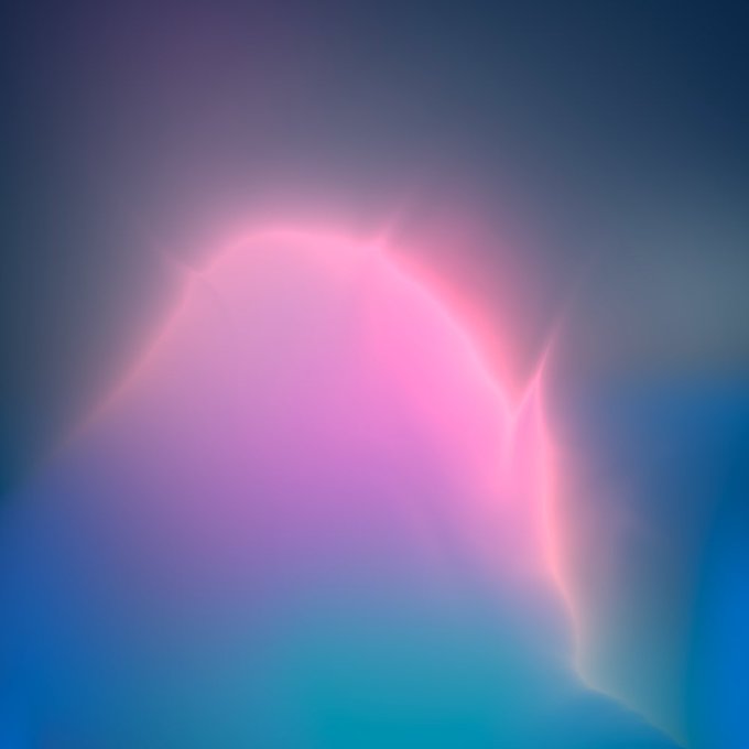 A glowing pink and purple gradient dome with wispy light tendrils radiates outward against a soft blue and teal background, embodying the slow, meditative transformation of the generative artwork "Soft Continuum ∞ #36" by MCHX17 on Verse Works.