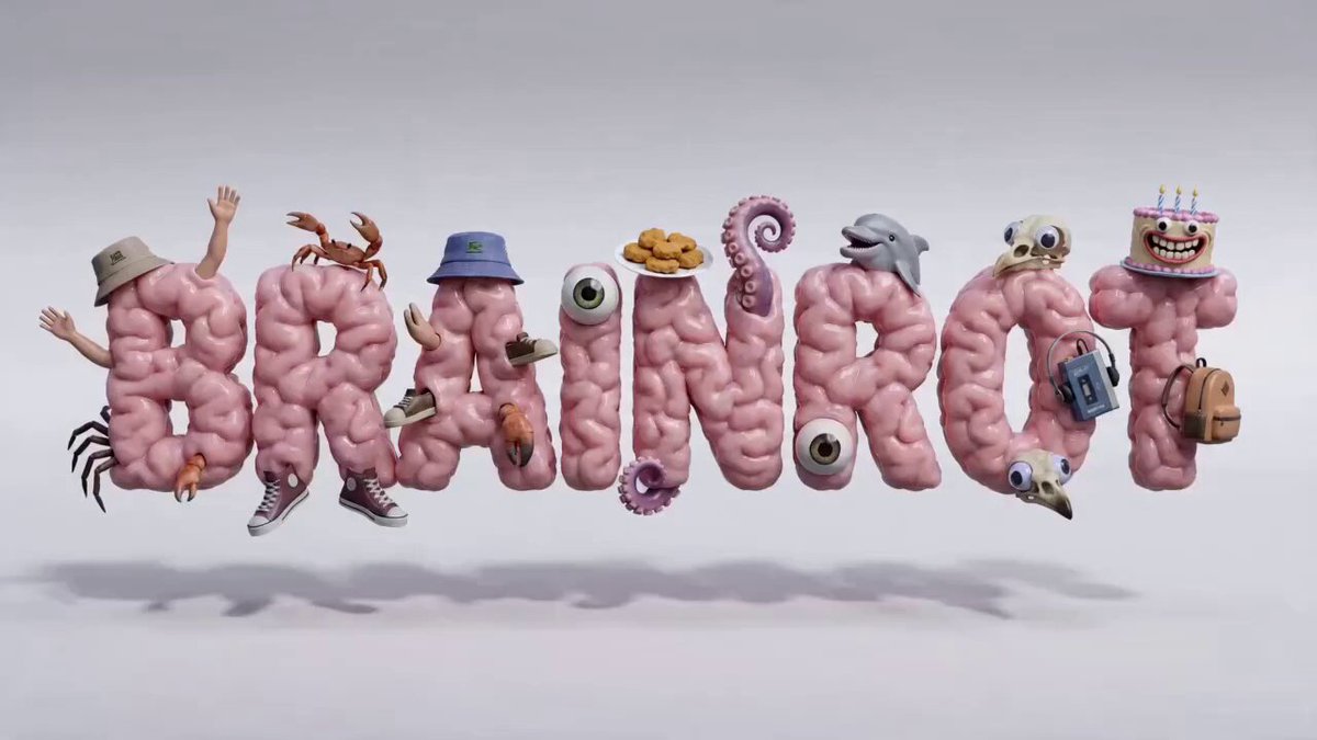 In this image, there are various objects representing different aspects of a brainstorming session or an idea-generating activity. These objects include the letters "BRANDROT" written in pink letters, which signifies the name given to creative collaboration, as well as numerous smaller brain-shaped objects and other quirky items that represent different ideas. The objects are positioned in various ways across the image, creating a sense of movement or action, suggesting an ongoing brainstorming process. The presence of these objects within the image helps emphasize the idea behind Brainrooted - a way to encourage creative thinking and collaboration through unconventional methods or visual aids.