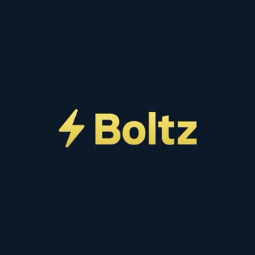 The image displays the Boltz logo, featuring a yellow lightning bolt icon next to the word "Boltz" in bold yellow text on a dark navy background. The logo represents the Bitcoin swap platform mentioned in the post that has temporarily suspended its operations due to automated attack attempts.