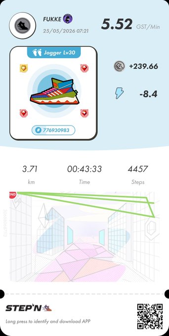 The image shows a fitness app that tracks steps taken, calories burned, and distance traveled during a run. The app displays information about the user's progress, including their current step count, calories burned, and distance covered. It also provides an overview of the runner's performance over time, which can be helpful for setting goals and monitoring improvements in physical fitness.