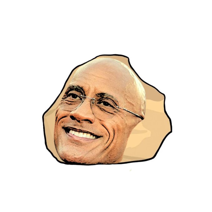 A digitally cut-out, illustrated-style portrait of a smiling, bald man with glasses on a white background.