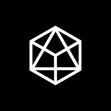 A white geometric icosahedron (20-sided polyhedron) icon is displayed on a black background, symbolizing cryptocurrency or blockchain technology in relation to the news about Hashdex closing and liquidating its $14.26M Bitcoin ETF.