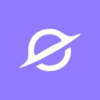 Minimalist logo featuring a stylized lowercase 'e' in cream/off-white color on a solid purple background.