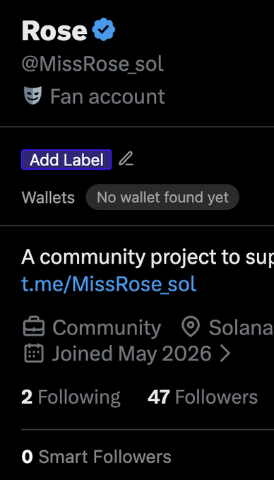 The image shows a cell phone screen displaying information about a social media account, specifically a Twitter account named "Rose". The account has been tagged with a blue checkmark symbolizing that it's being followed by others. There are also several other users who have tagged Rose in their own posts or messages. The post mentions the importance of smart followers and how they can make a difference in social media engagement, suggesting that Rose is actively participating in online communities and building connections with her audience.