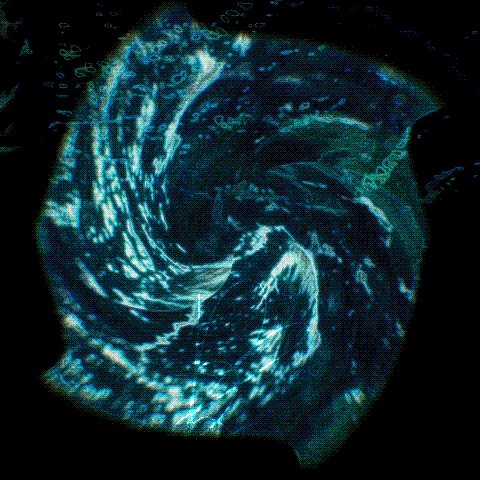 The image shows an abstract, swirl-like design featuring blue and white colors, set against a black background. The swirl appears to be part of a larger piece or composition that captures attention as the central focus of the picture. The caption above the photo identifies this image as a collection called "Collected 'METAFORMA AQUA SIGNED EDITED BY @boundless8d #tezostuesday #objktcom". This indicates that the image has been created with an artistic touch, possibly to convey a sense of motion or emotion through its abstract design.