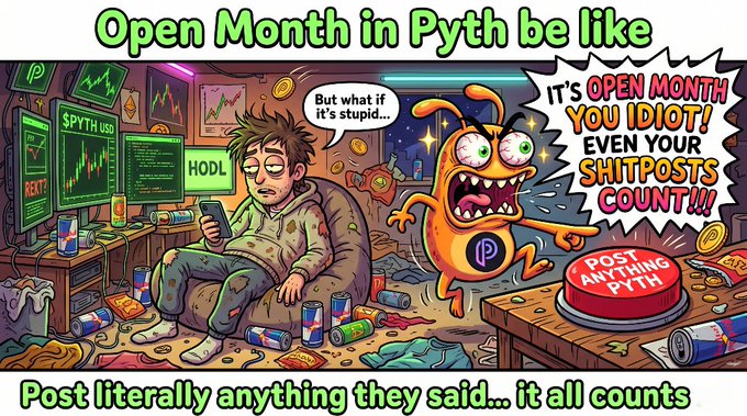 A cartoon illustration of a man and a robot, with the text "Open Month in Pyth be like" above them.