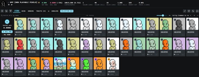 The image shows a cryptocurrency portfolio dashboard displaying multiple NFT collections on the Solana blockchain, including notable names like "Degenerate Ape Academy" and "Okay Bears," along with various token tickers and price data. The clean, organized layout with color-coded metrics reflects the post's emphasis on clean, well-managed NFT portfolios, supporting @npponsolana's point that well-structured digital assets can be the most valuable.