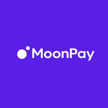 The image displays the MoonPay logo, featuring the company name in white text next to a stylized planet icon with a moon, set against a vibrant purple background. This branding connects to the post's vague reference, possibly hinting at a crypto or payment-related service.