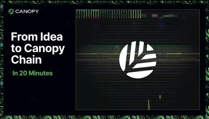 A promotional graphic with the 'CANOPY' logo displays the text 'From Idea to Canopy Chain' and 'In 20 Minutes' alongside a stylized logo.