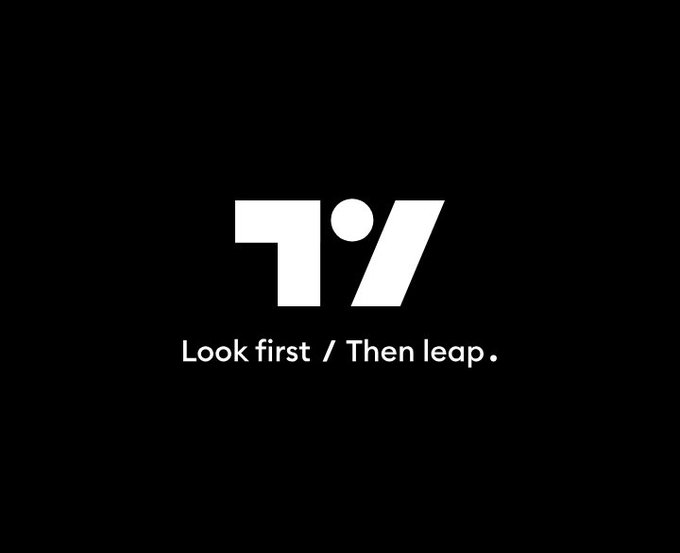 A black screen displays a white logo resembling the number '7' with the tagline 'Look first / Then leap.'
