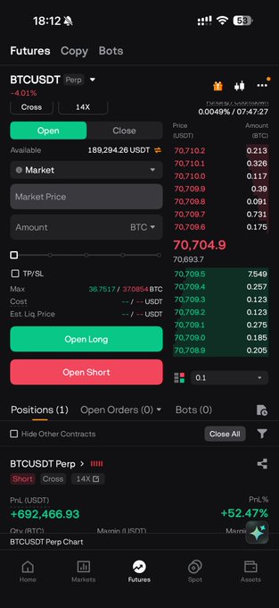 The image focuses on an explanation of cryptocurrency markets, providing details about how they operate or work. The text emphasizes that it's like "epic day all in all" which indicates a thorough understanding of the topic at hand. The post also mentions Bitcoin (BTC) and its current price, showing that the viewer is interested in the market trends for this particular currency. It also highlights the differences between Bitcoin and other cryptocurrencies, suggesting a comprehensive knowledge base about these digital assets.