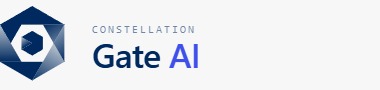 A logo image featuring "Constellation" in small text and "Gate AI" prominently displayed next to a blue diamond/hexagonal graphic element, representing the Constellation Gate AI project being wrapped up in the post.