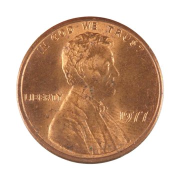 A close-up of a 1974 U.S. Lincoln penny showing the obverse side with 'IN GOD WE TRUST', 'LIBERTY', and the date.