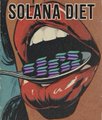 A stylized illustration shows a wide-open mouth with a vibrating, multicolored plate of sushi inside, captioned "SOLANA-DIET" — visually punning on the creator's mention of a "Solana diet" while showcasing AI-generated video work with Seedance 2.5.