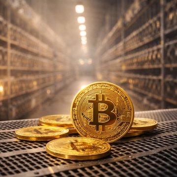The image features a pile of gold Bitcoins, with one sitting prominently in the center. The text in the image reads "LATEST: Tether-backed Adecoagro is launching a Bitcoin mining pilot in Brazil powered by surplus energy from sugarcane production." This suggests that the Bitcoins being used for mining are likely generated through sustainable means, such as utilizing excess sugarcane energy to power the mining process.
