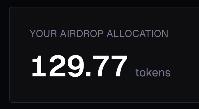 The image shows an advertisement for Ethena (via Ethereal) that has been shared on social media, with a total of 1,000 shares. The post also mentions airdrop allocation, which is about 129,717 tokens. The text in the image includes numbers and words related to the Ethena exchange, as well as some other information about the post's content.
