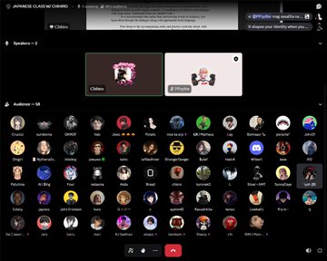 The image shows a computer screen displaying a chat window with various people's names, including "@ZygfridS" and "@Pancake_MEXC", along with other names such as "@AlphaIntelMedia". The chat is open on Discord, which has a feature to join a thread. The post suggests that the user can learn more about Japanese culture by joining this community of people who share similar interests in learning new things.