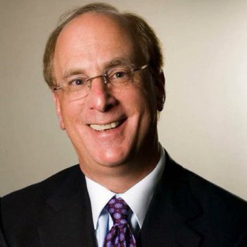 A professional headshot shows a smiling, balding man with glasses wearing a dark suit, white shirt, and patterned purple tie, likely representing a BlackRock executive. The image accompanies the breaking news announcement about BlackRock's Bitcoin ETF making a significant $89,830,000 purchase.