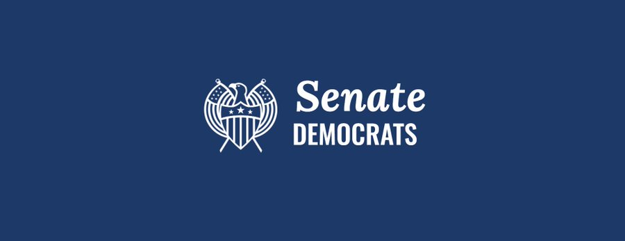 The image displays the "Senate Democrats" logo, reflecting their opposition to the current draft of the Crypto Clarity Act despite ongoing efforts to pass the bill.