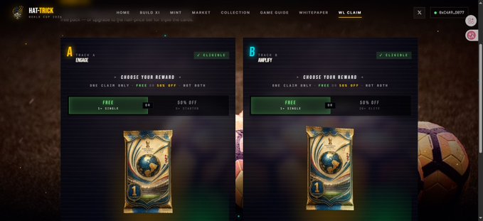 The image shows an online store page with two different packages of soccer balls displayed side by side. The packages are labeled "white" and "gold", indicating that they contain soccer balls for sale. There are also a few other items on display, such as a sports ball in the background. The post suggests that there is a free card available to those who complete the task or open the packages, which could be related to the soccer balls being sold at this online store.

The website's URL appears to be "afc-hackerrank", and it seems like the post might be about a gaming event or competition involving soccer ball games. The image also contains some text that reads: "Focus on what is in the image and how it relates to the post".